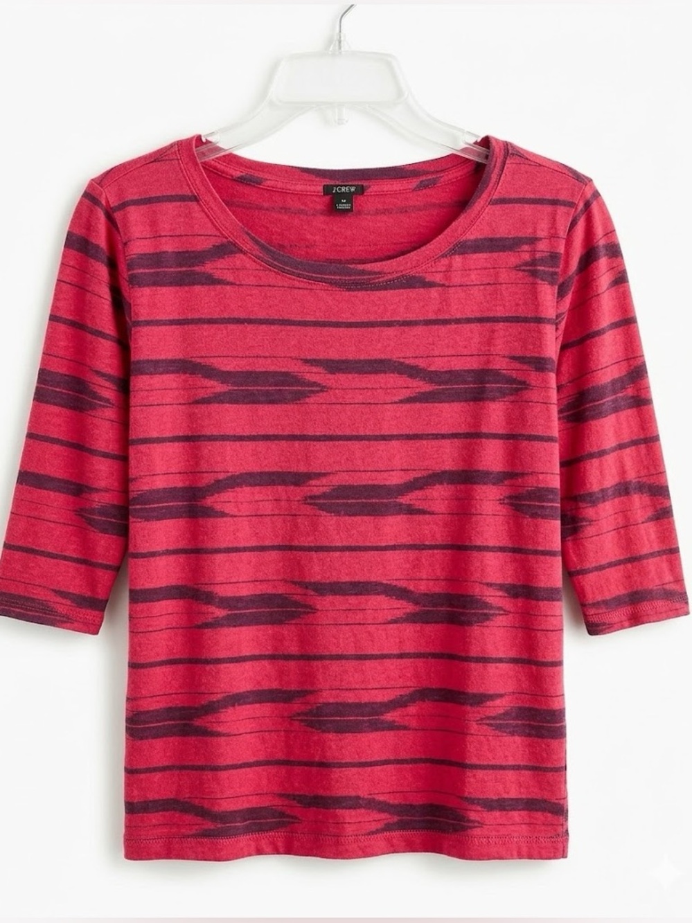 J. Crew Red and Blue Ikat Print Top Size Medium